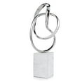 thumbnail image 1 of Modern Day Accents Lazo Abstract Sculpture on Marble, Silver, White, 4109, 1 of 6