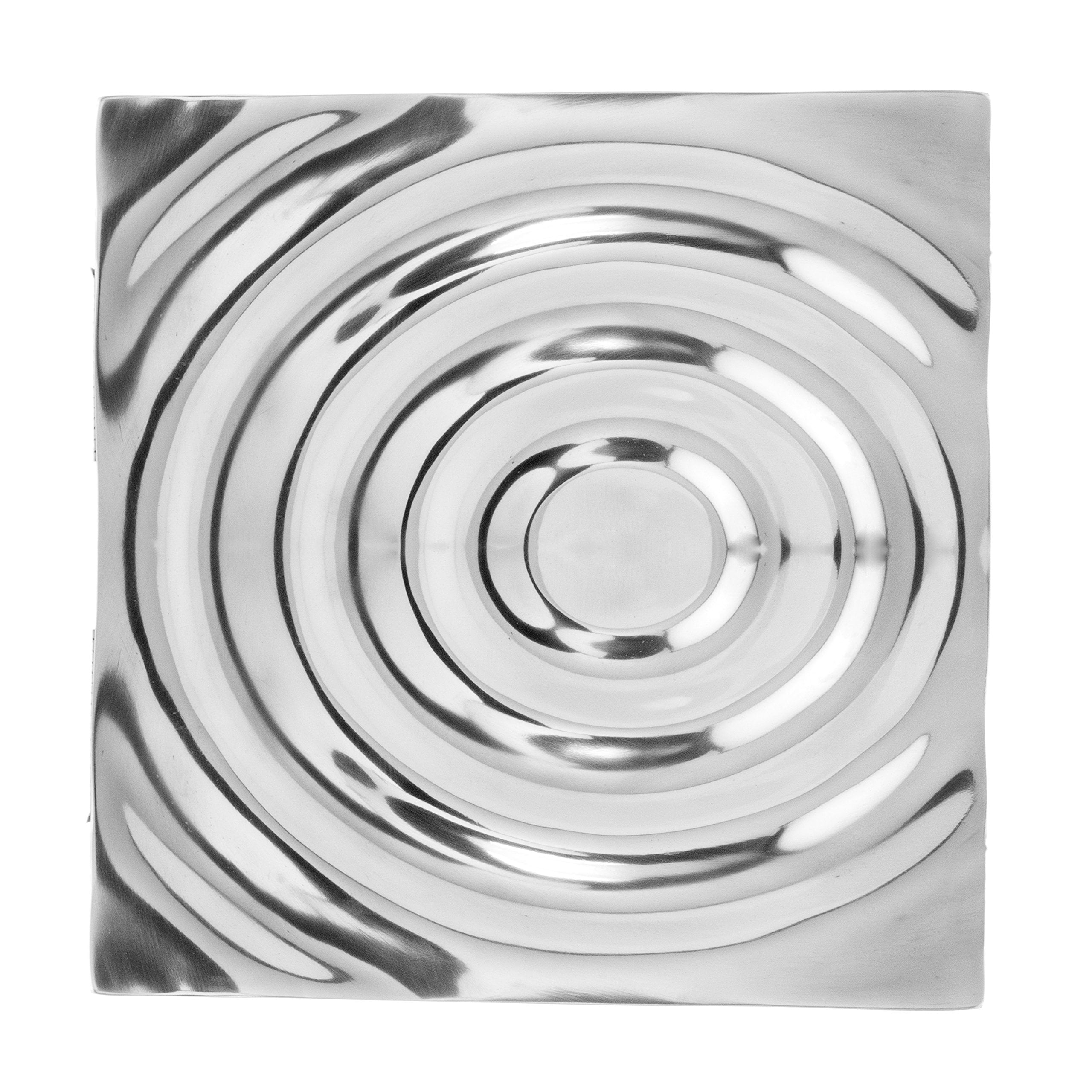Modern Day Accents SM Onda Small Rippled Tile, Rain, Water, Wall Art, Aluminum, Silver, Sculpture, Bedroom, Living Room, Office, Home, Accents, D√©cor, 12" x 1.5" x 12"