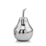 Modern Day Accents SM Small Peral Polished Pear, Silver, Fruit, Tabletop, Transitional, Sculpture, Accents, D cor, Desk, Aluminum, 4" L x 4" W x 6.5" H
