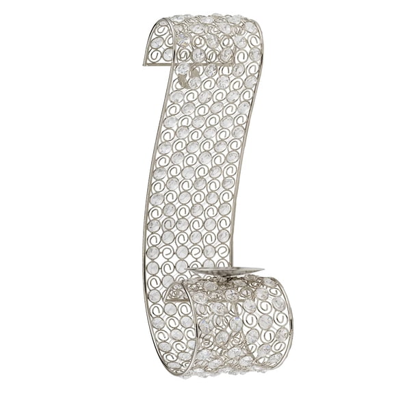 Modern Day Accents Voluta Cristal Scroll Wall Sconce, Silver (5716)
