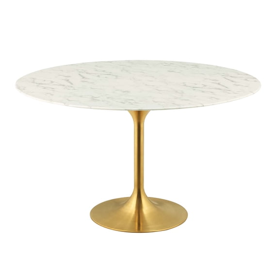 Modern Deco Contemporary Urban Design Kitchen Dining Room Dining Table, Metal Steel Artificial Marble, Gold White