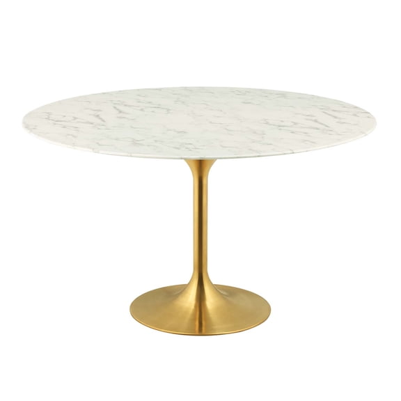Modern Deco Contemporary Urban Design Kitchen Dining Room Dining Table, Metal Steel Artificial Marble, Gold White