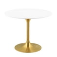 thumbnail image 1 of Modern Deco Contemporary Urban Design Kitchen Dining Room Dining Table, Metal Steel Wood, Gold White, 1 of 4