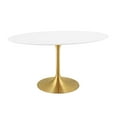 thumbnail image 1 of Modern Deco Contemporary Urban Design Kitchen Dining Room Dining Table, Metal Steel Wood, Gold White, 1 of 4