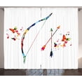 thumbnail image 1 of Ambesonne Modern Curtains 2 Panel Set, Abstract Bow and Arrow, 108" x 90", Multicolor, 1 of 3