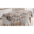 thumbnail image 1 of Modern Decor Tablecloth, London United Kingdom Print with City Signs Bus Soldier Bridge Art Print, Rectangular Table Cover for Dining Room Kitchen, 60 X 84 Inches, Black and Maroon, by Ambesonne, 1 of 4