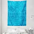 thumbnail image 1 of Modern Decor Tapestry, Water like Unusual Pattern with Bunch of Contour Shaped Trippy Forms Graphic, Wall Hanging for Bedroom Living Room Dorm Decor, 60W X 80L Inches, Indigo Blue, by Ambesonne, 1 of 2