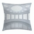 thumbnail image 1 of Modern Decor Throw Pillow Cushion Cover, 3D Visualization of Futuristic Interior Empty Picture Gallery Architecture, Decorative Square Accent Pillow Case, 20 X 20 Inches, White Coconut, by Ambesonne, 1 of 2
