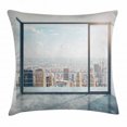 thumbnail image 1 of Modern Decor Throw Pillow Cushion Cover, Empty Loft Cityscape Apartment Buildings Industrial Landscape Image, Decorative Square Accent Pillow Case, 20 X 20 Inches, Light Grey and White, by Ambesonne, 1 of 2