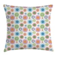 thumbnail image 1 of Modern Decor Throw Pillow Cushion Cover, Ethnic Colorful Indian Asian Inspired Patterns with Flower Like Images Artwork, Decorative Square Accent Pillow Case, 20 X 20 Inches, Multicolor, by Ambesonne, 1 of 1