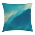 thumbnail image 1 of Modern Decor Throw Pillow Cushion Cover, Oil Artwork Cloud Wave Image with Ombre Seem Colored Contemporary Artwork, Decorative Square Accent Pillow Case, 16 X 16 Inches, Blue and White, by Ambesonne, 1 of 2