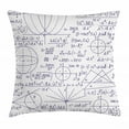 thumbnail image 1 of Modern Decor Throw Pillow Cushion Cover, School Genius Bright Student Math Geometry Science Numbers Formules Image, Decorative Square Accent Pillow Case, 18 X 18 Inches, Black and White, by Ambesonne, 1 of 2
