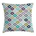 thumbnail image 1 of Modern Decor Throw Pillow Cushion Cover, Seamless Geometric Rhombus Pointed Triangle like Doodle Style Pattern Image, Decorative Square Accent Pillow Case, 16 X 16 Inches, Multi Color, by Ambesonne, 1 of 2