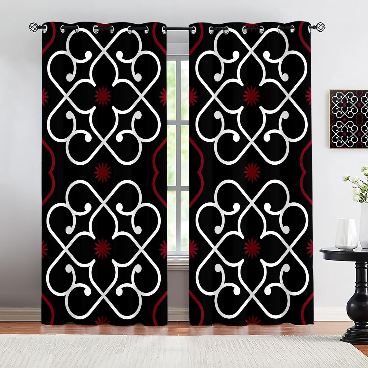 Photo inspiration: Visual Reference: Modern Decor Window Treatments Abstract Black White Red Geometric