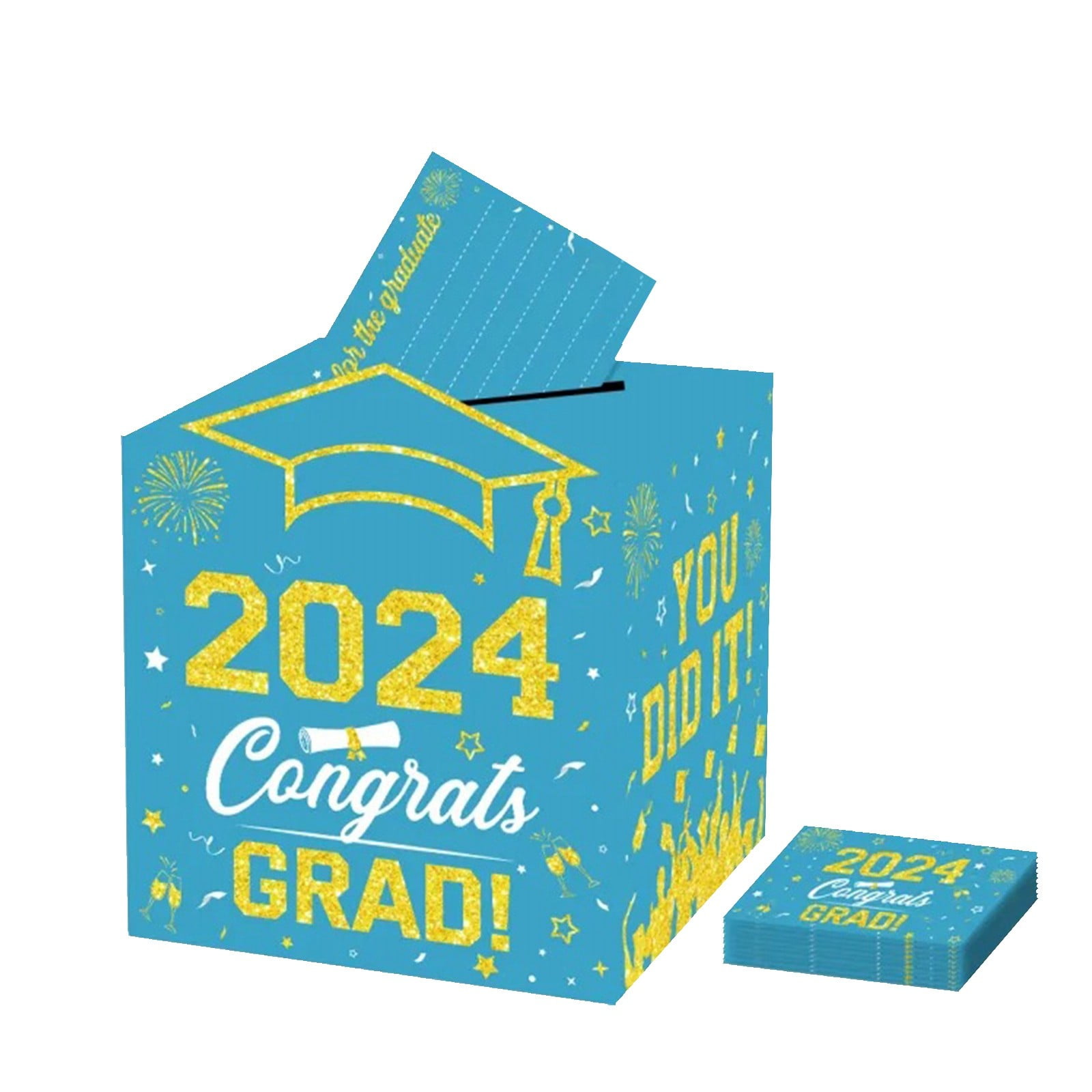Modern Decorations Foldable Cardboard Graduation Card Box With 30 Cards