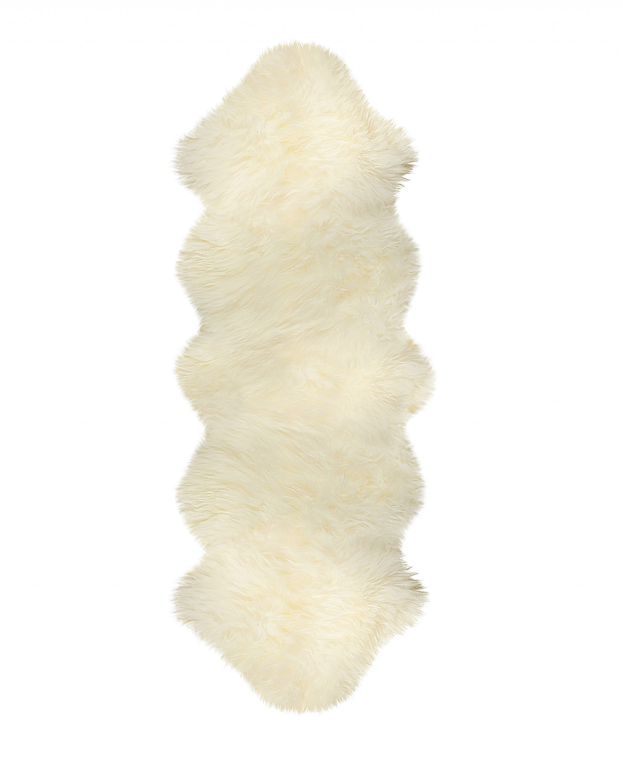 Luxe Handmade 24" x 72" Blue Sheepskin Cotton Fur Area Rug