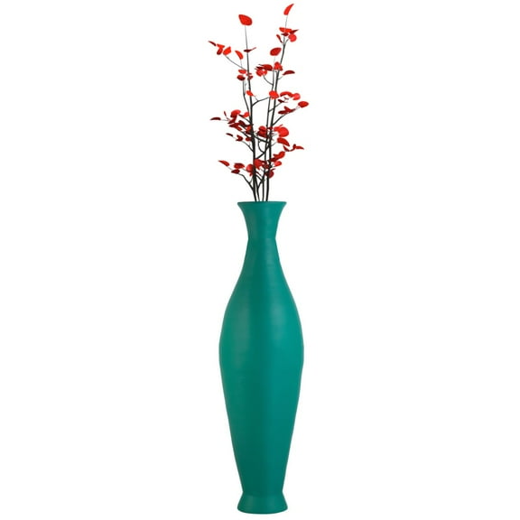 Modern Bamboo Floor Vase - Decorative 43-inch Vase for Living Room, Dining Room, or Entryway - Versatile Floral Display - Fill with Dried Branches or Flowers - Contemporary Tall Vase - Unique Bamboo D