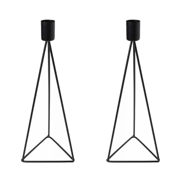 2x Geometric Candle Holders Iron Candlestick Holder for Hotel Restaurant Living Room Desktop Lighting Decor Dinner Table