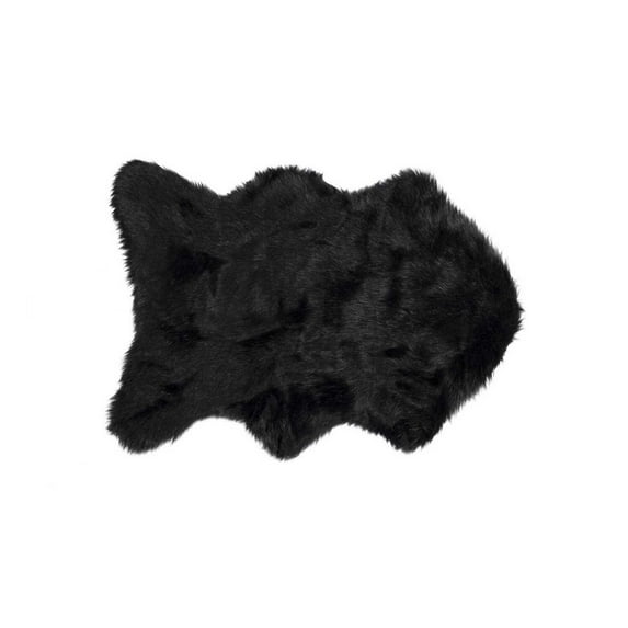 Modern Decorative Faux Sheepskin Rug 2' x 3' - Black