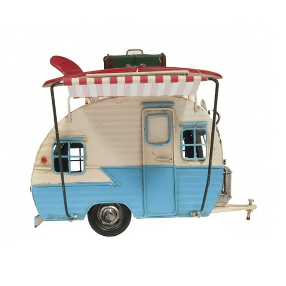 Modern Decorative Piggy Bank and Picture Frame Camper Trailer Model, Multicolor
