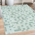 thumbnail image 1 of Modern Decorative Rug, Contemporary Style Geometric Bars and Squares Funky Striped Lattice Print, Quality Carpet for Bedroom Dorm and Living Room, 6 Sizes, Jade Green, by Ambesonne, 1 of 4