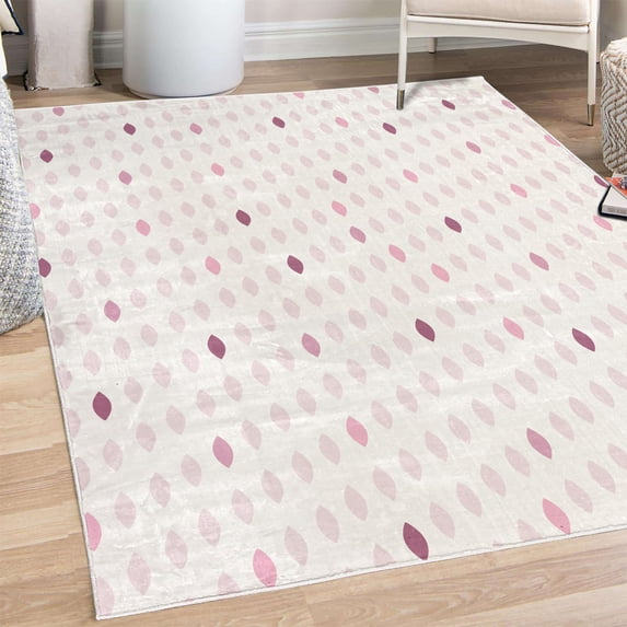 Modern Decorative Rug, Modern Geometric Shapes Polka Dot Tear Drop Forms Pattern Graphic Art Print, Quality Carpet for Bedroom Dorm and Living Room, 6 Sizes, Dark Magenta, by Ambesonne