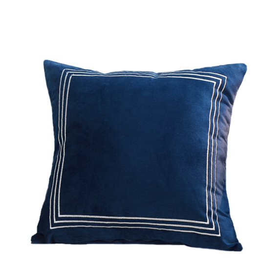 Modern Decorative Throw Pillow Cover, Soft Square Cushion Case with Elegant Border Design for Sofa Couch Bed Living Room Home Décor – 1 Pack