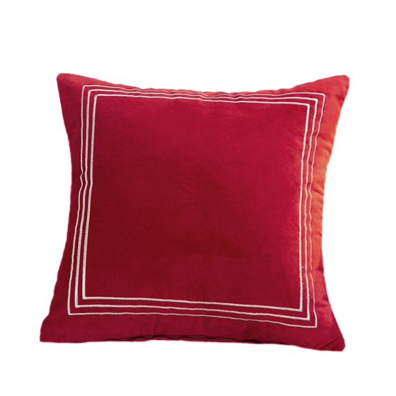 Modern Decorative Throw Pillow Cover, Soft Square Cushion Case with Elegant Border Design for Sofa Couch Bed Living Room Home Décor – 1 Pack