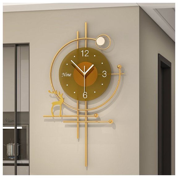 Modern Decorative Wall Clock for Living Room, Non Ticking Large Wall Clock, Fashion Art Decor Silent Battery Operated, Wall Decor
