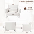 thumbnail image 1 of Modern Deep Seat Accent Chair - Offwhite Boucle Upholstery, Removable Lumbar Pillow, High Backrest, Faux Lambskin - Cozy for Living Room, Bedroom, Office - One, Offwhite Lambskin, 1 of 6