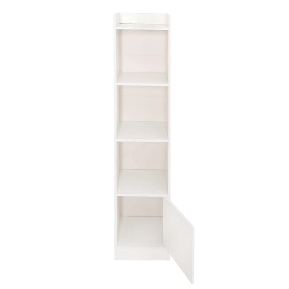 Modern Density Board Storage Cabinet Small Corner Bookcase Rectangular Storage Cabinet 4 Tiers
