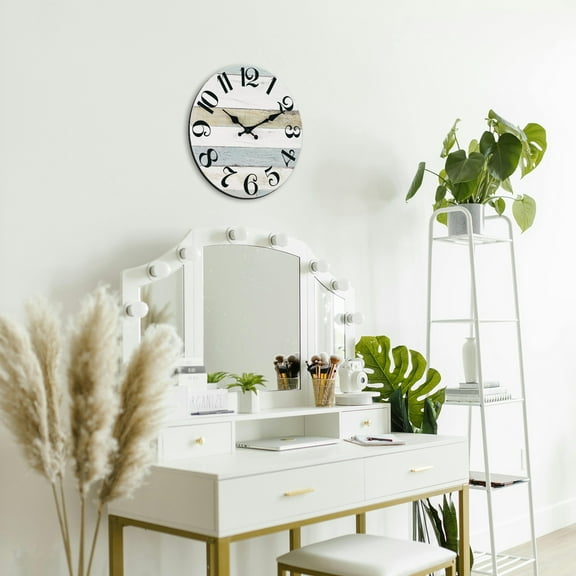 Modern Density Board Wall Clock, 24-Hour Display, Hanging for Living Room/Bedroom, Stylish & Durable