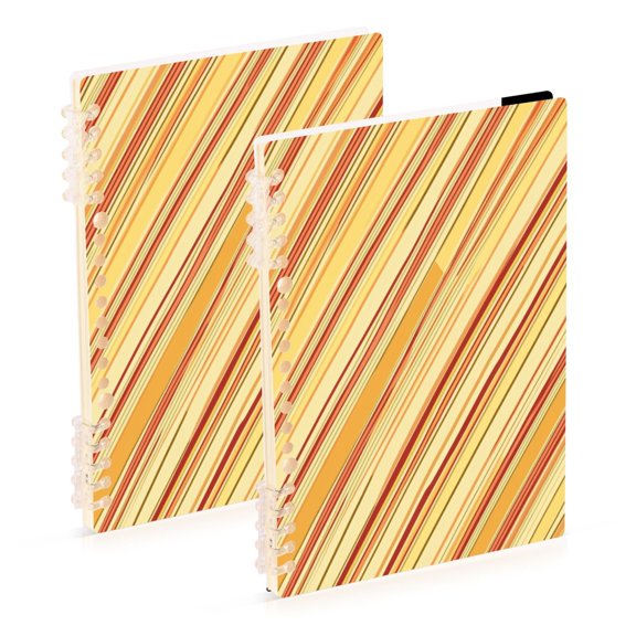 Modern Design 2-Piece A5 PP Notebooks, Adjustable Rings, 80g Paper, Diary Set
