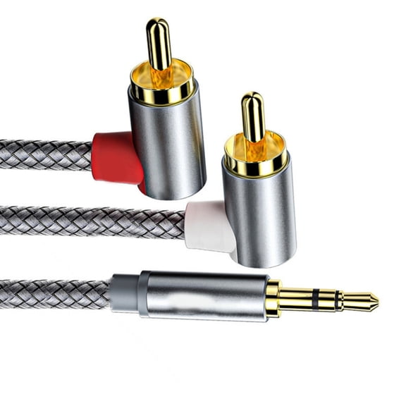 Modern Design 3.5mm Auxiliary to 2RCA Cable for Seamlessly Integration with Sound Systems Metal Shell Y Splitter