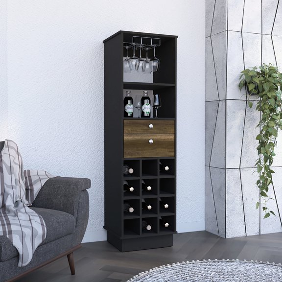 Modern Design Aesthetic - Drawer and Shelf Storage - Dining Room Space - Comfortable Bar Setup