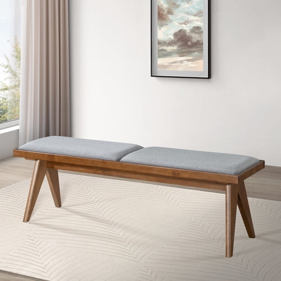 Modern Design Appeal / Entryway or Window Placement / Grey Fabric Bench
