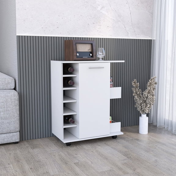 Modern Design Bar Cart with Hidden Cabinet | For Displaying Spirits and Mixers | Make Beverages Easily Accessible