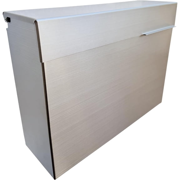 Modern Design Brushed Stainless Steel Mailbox for Walls, Heavy Duty Wall Mounted - 14.6'' x 4.6'' 11.2'' Rust Proof Dropbox with Rainproof (Silver)