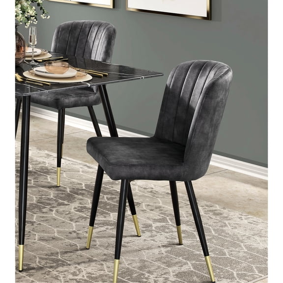 Modern Design Concept - Channel Tufted Seats - Dining Environment - Set of Two Chairs