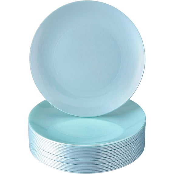 Modern Design Disposable Plastic Dinner Plates for Party (10 PC) Heavy Duty Disposable Dinner Set 10.25”, Fine China Look Plastic Dishes, Great for Baby Showers, Weddings, Birthdays, and Events, Mint