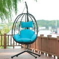 thumbnail image 1 of Modern Design Egg Chair With Stand And Waterproof Lining: 100% Hand Woven For Patio, Living Room Hanging Covering: Soft Bedroom, Outdoor, 1 of 7