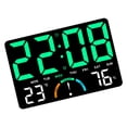 thumbnail image 1 of Modern Design Extra Large LED Wall Clock Temperature Humidities Display Alarm Function, 1 of 12