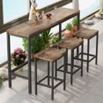 thumbnail image 1 of Modern Design Kitchen Dining Table, Pub Table, Long Dining Table Set with 3 Stools, Easy Assembly, Natural (Same SKU:W75753848), 1 of 1