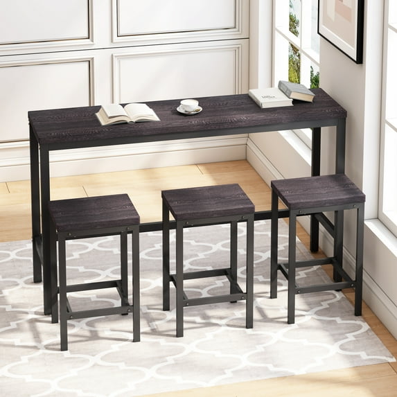 Modern Design Kitchen Dining Table,Pub Table,Long Dining Table Set with 3 Stools