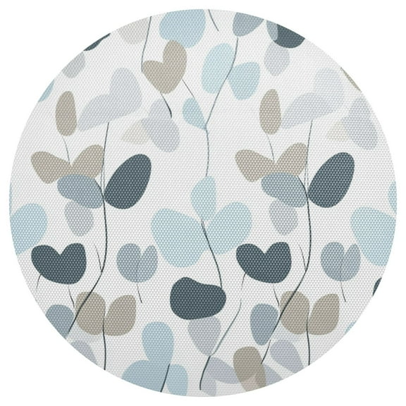 Modern Design Leaves Pattern 4-Piece 15.4in Heat-Proof PVC Plate Mats, Easy Cut and Clean for Family Use