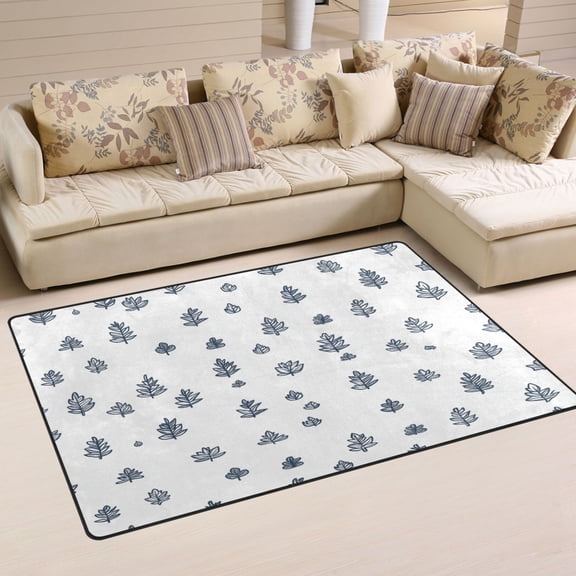 Modern Design Leaves Soft Polyester Area Rug 31''x20'', Non Slip, Memory Foam, Water Absorbent