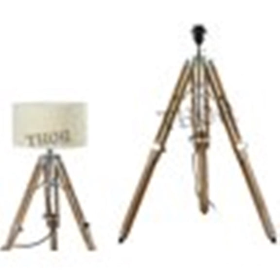 Modern Design Nautical Vintage Teak Tripod Table Lamp Rustic Vintage Home Decor Gift(Without Shade)