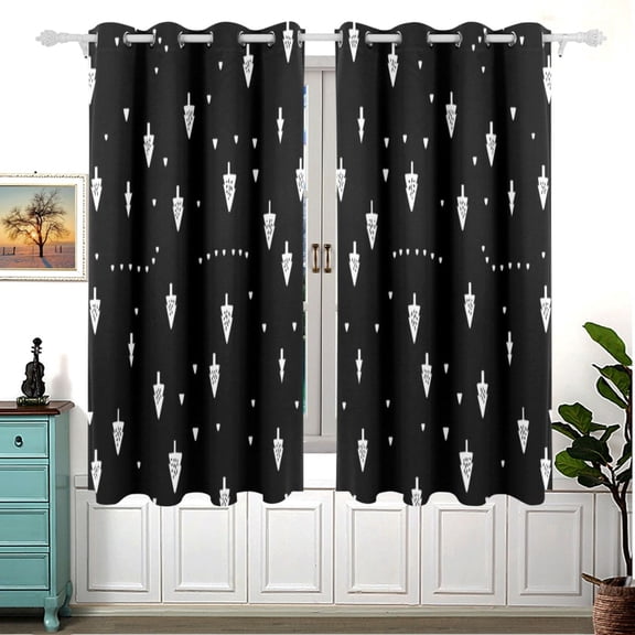 Modern Design Pattern Tree 63x55in Window Curtain Panels 63x55in 2-Piece Heavy Duty 80% Light Blocking