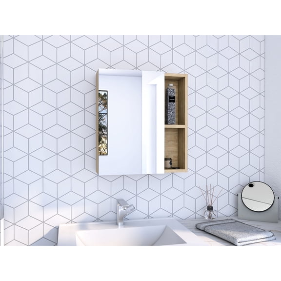 Modern Design, Three Interior Shelves | Wall - Mounted in Bathroom | Organize Small Items