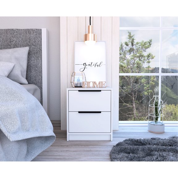 Modern Design White Nightstand / Bedroom Use / Drawer Convenience